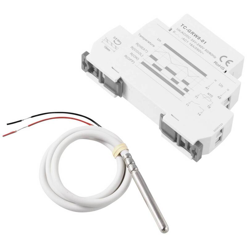 TRU COMPONENTS Temperaturregler Thermostat Heizen Kühlen Hutschiene TCGRW801 - 4064161293400