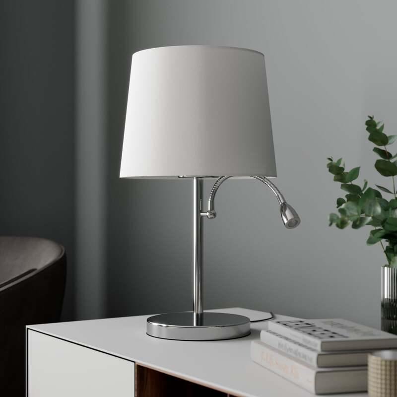 Lindby Tischleuchte Benjiro LED Leselampe Lampe mit Flexarm weiß 52cm hoch - 4251096546750