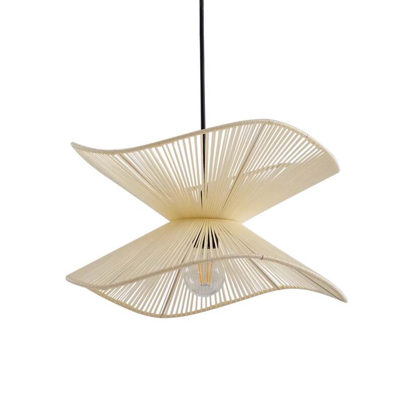 Lindby Außenpendelleuchte Hängelampe Valdorin beige Baumwolle IP44 - 4251911797992