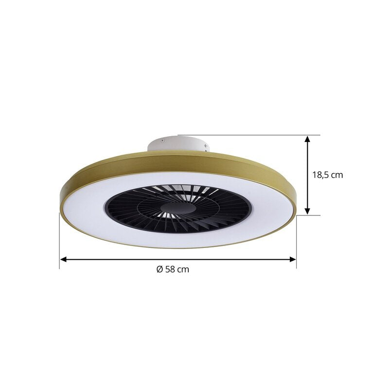Lindby LED-Deckenventilator Teleo messing DC leise Tuya Fernbedienung 58 cm - 4251911780154