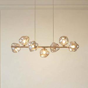 B-Ware Hängeleuchte Lava 7-flammig LED Pendelleuchte dimmbar sand cognac 90x33cm