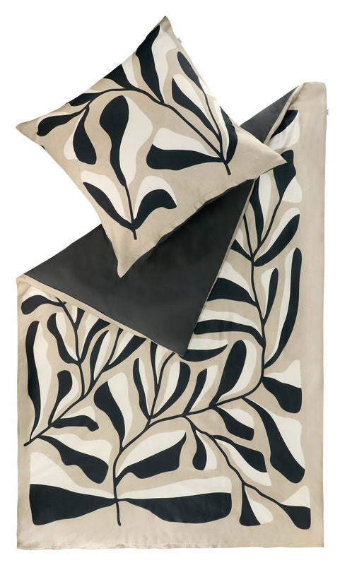 Schöner Wohnen Bettwäsche Garnitur Bettbezug Plant anthrazit 155 x 220 cm - 4005414540919