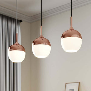 B-Ware Lindby Pendellampe Rangina LED Hängelampe 3-flammig dimmbar kupfer 100cm