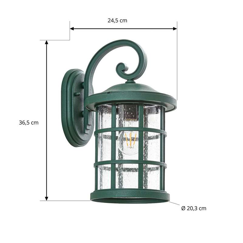 Lindby Außenwandleuchte Außenlampe Ankea grün Glas Kunststoff E27 LED IP23 - 4255830907166