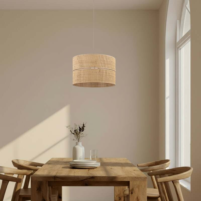TK Lighting Hängeleuchte Calma 1-flammig LED Pendelleuchte dimmbar Bast Leuchte - 5906135116027