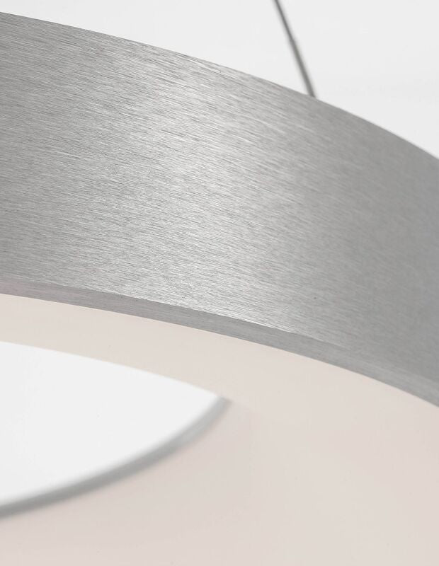 Nova Luce Pendelleuchte Hängeleuchte LED RANDO THIN Silber Warmweiß dimmbar 60cm - 5212017420251