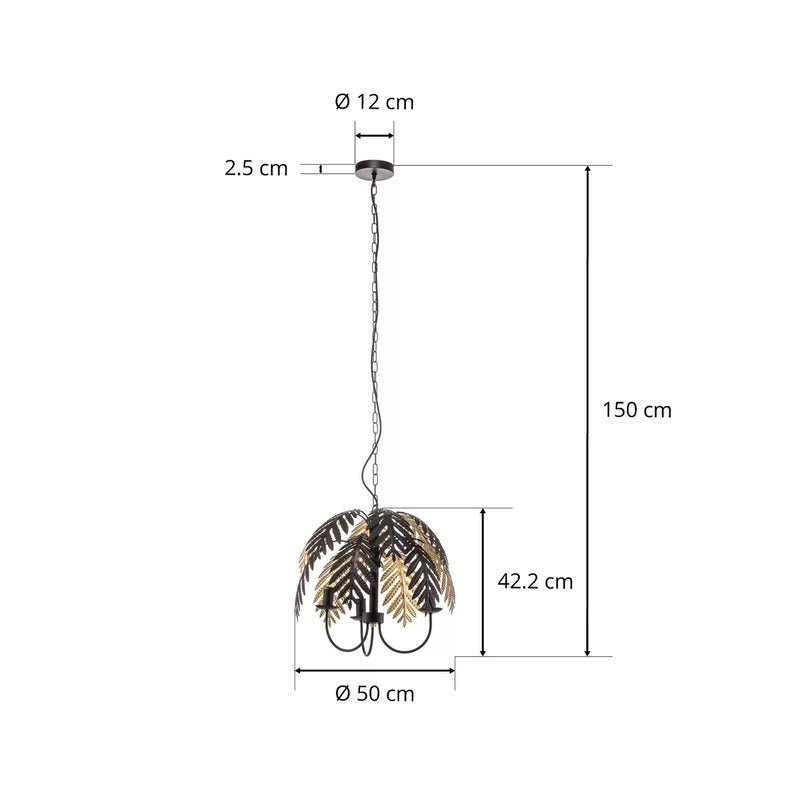 Lucande Aparas Hängelampe Blattoptik 1-fl. 50 cm Deckenlampe Deckenleuchte Lampe - 4251911752229