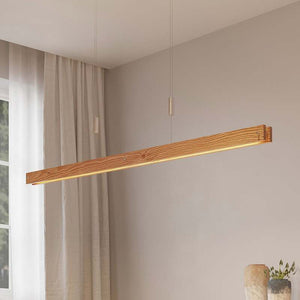 B-Ware Lindby Pendelleuchte Hängeleuchte LED Holz dimmbar Alimara warmweiß 138 cm Lampe