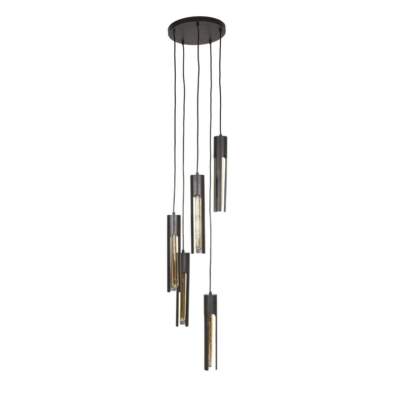 Zijlstra Tube Hängeleuchte Pendelleuchte Lampe schwarz Metall 30 cm 5-flammig - 8713244072048