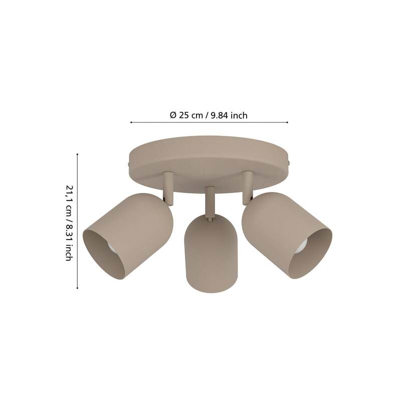 Eglo Deckenstrahler Tilston LED Strahler dimmbar 3-flammig beige Ø25cm 21cm - 9008606359738
