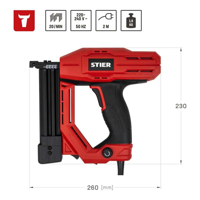STIER Elektro-Kombi-Tacker TK-18 230V Nagler Tacker Handtacker 400 Nägel Klammer - 4251709612032