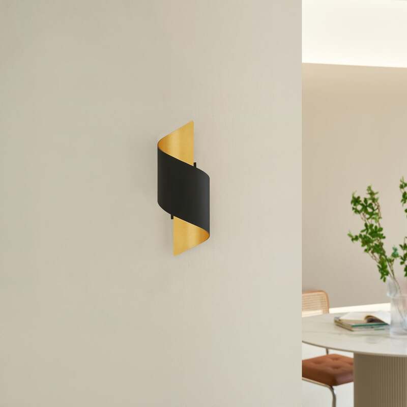 Lindby Wandleuchte Wandlampe Desirio schwarz gold Metall Beleuchtung Wohnzim4 - 4251096559057