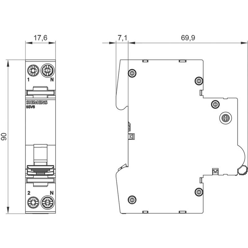 Siemens Brandschutzschalter 5SV60166KK20 FI-Schutzschalter 20A IP20 230V 2-polig - 4001869565002
