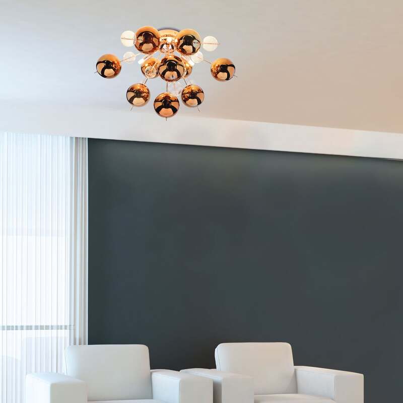 Näve Deckenleuchte Explosion kupferfarben 6-flammig dimmbar 38x57 cm - 4003222838433