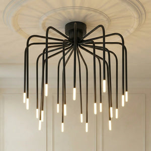 B-Ware Deckenleuchte Lucande Ariadne LED Lampe 20-flammig schwarz Ø57cm elegant modern
