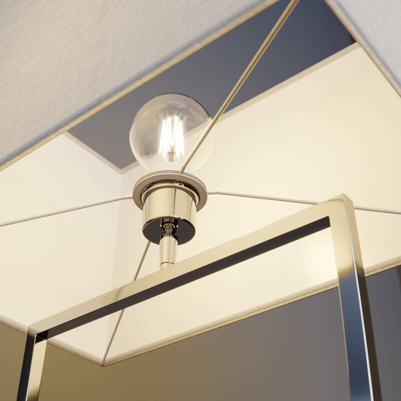Lucande Evaine Stehleuchte Lampe Leuchte Stehlampe IP20 E27 weißer Schirm Chrom - 4251096566666