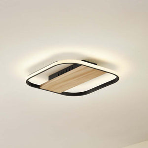 B-Ware Lindby LED-Deckenleuchte Romilda Deckenlampe Leuchte Lampe grau Holz 37 cm breit
