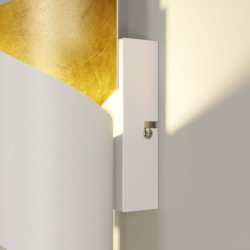 Lindby Wandleuchte Desirio LED Wandlampe Metall dimmbar weiß gold 24cm 8cm - 4251096559071