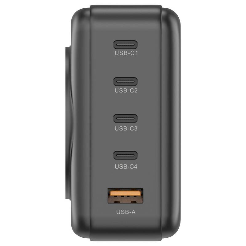 VOLTCRAFT UC-4C1A240W01 USB Ladegerät 240W 4x USB-C 1x USB-A Schwarz GaN - 4064161472294