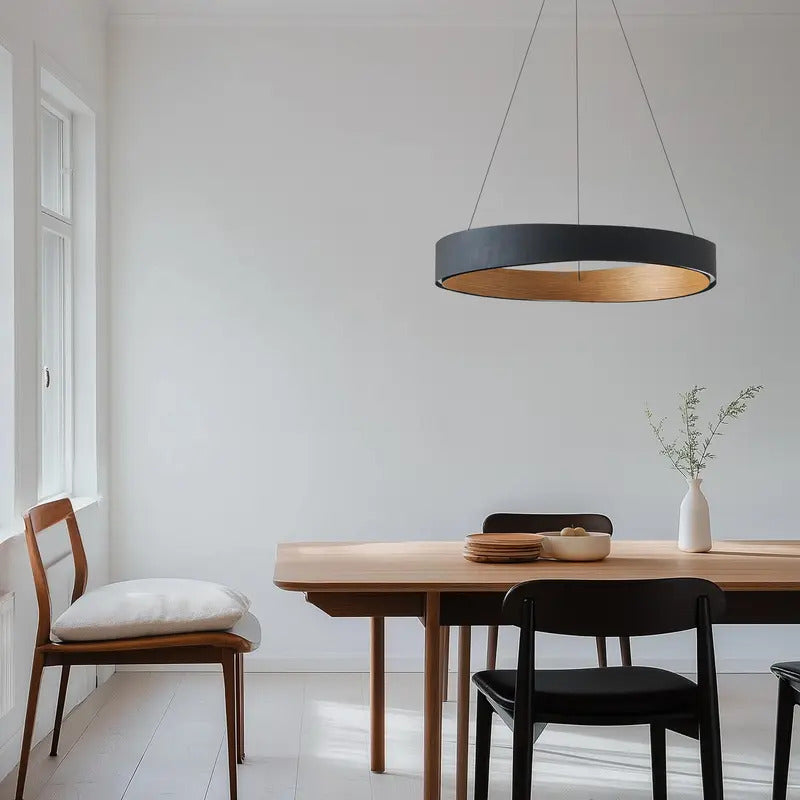 Lucande Pendelleuchte Hängeleuchte LED Fernbedienung schwarz Holz dimmbar - 4255830904721