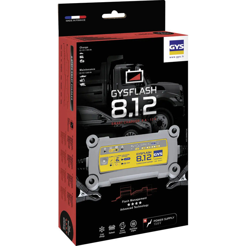 GYS GYSFLASH 8.12 029385 Automatikladegerät Batterieladegerät Ladegerät 12 V 8 A - 3154020029385