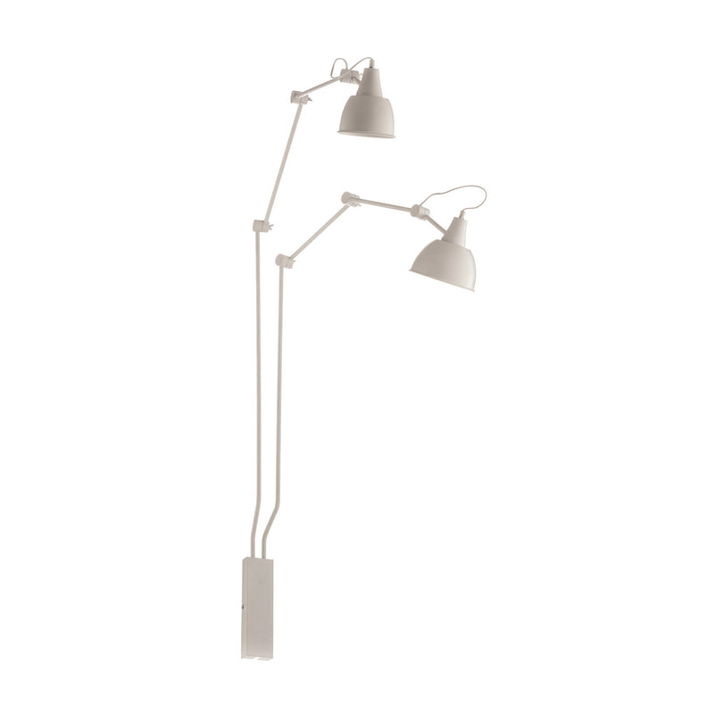 Wandleuchte 814 verstellbar 2-flammig dimmbar Wandlampe Metall weiß 90x190cm - 5904798636265