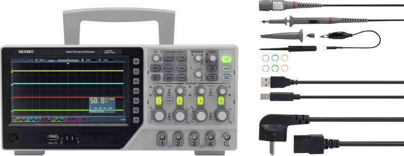 VOLTCRAFT DSO-1204E Digital-Oszilloskop 200 MHz 4-Kanal 1 GSa/s 64 kpts - 4016139316819
