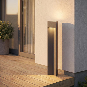 B-Ware Lucande Wegeleuchte Gartenleuchte Kaholo LED Aluminium schwarz 90cm IP44 Lampe