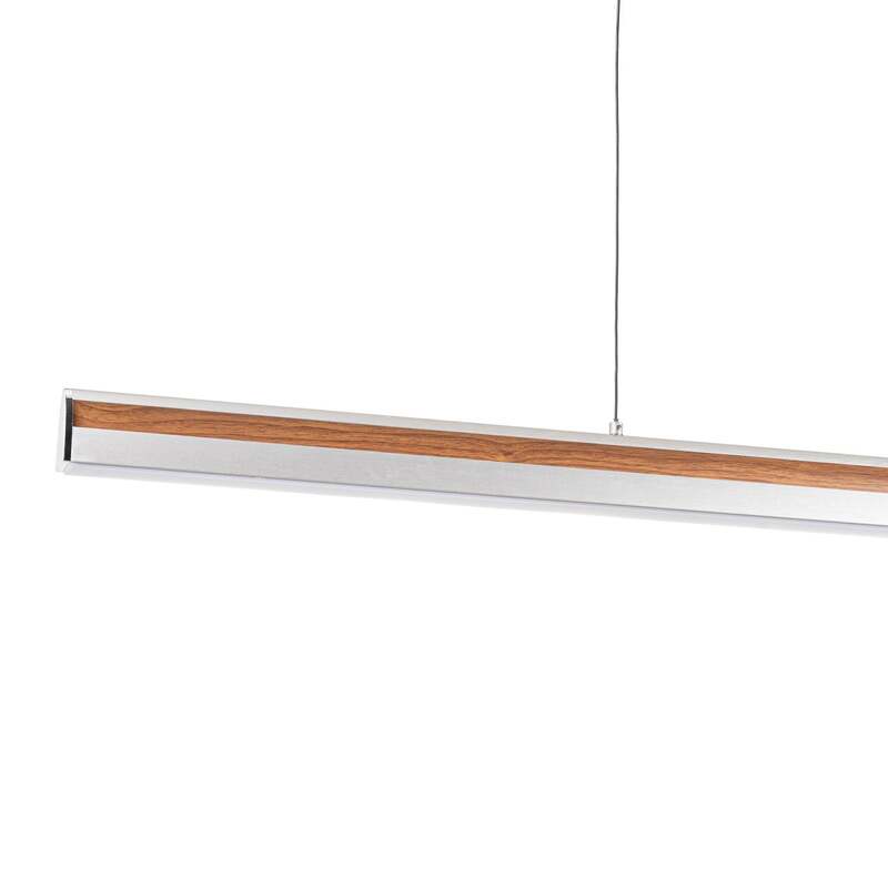 Lucande Hängeleuchte Pendelleuchte Lutana LED dimmbar rosegold Holz 101cm - 4255830903274