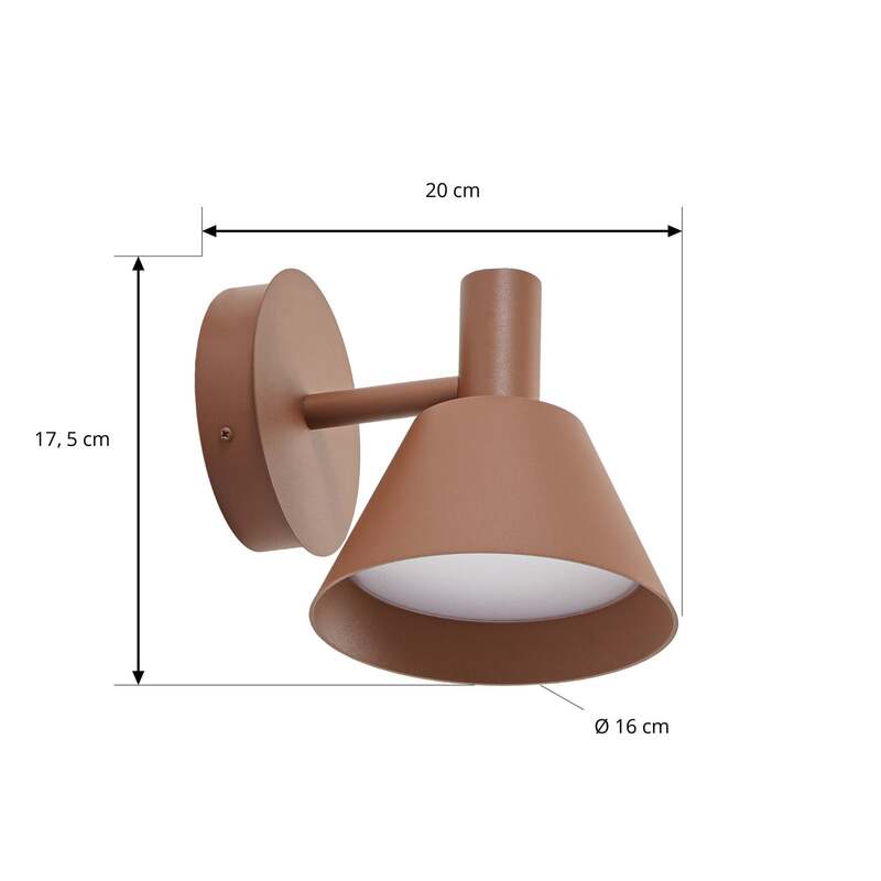 Lucande Außenwandleuchte Tabena LED Gartenleuchte Lampe braun IP54 16x17,5cm - 4255830908958