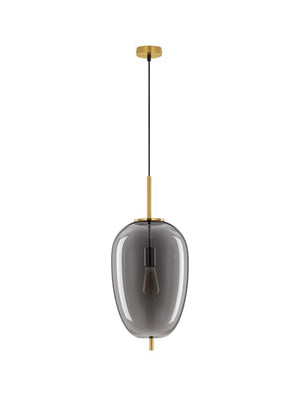 B-Ware Nova Luce Pendelleuchte Hängeleuchte LATO E27 LED Gold Rauchig Dimmbar Glas 27cm