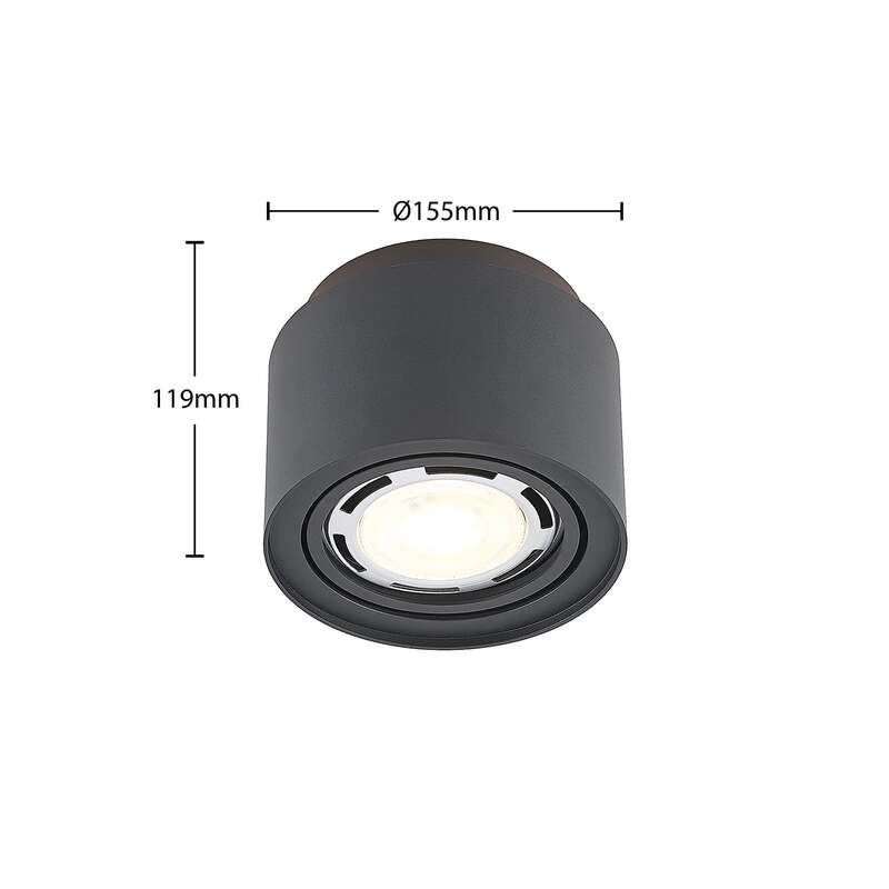 Arcchio Deckenlampe Walisa LED dimmbar Lampe Leuchte schwarz Ø15cm Metall Licht - 4251096588538