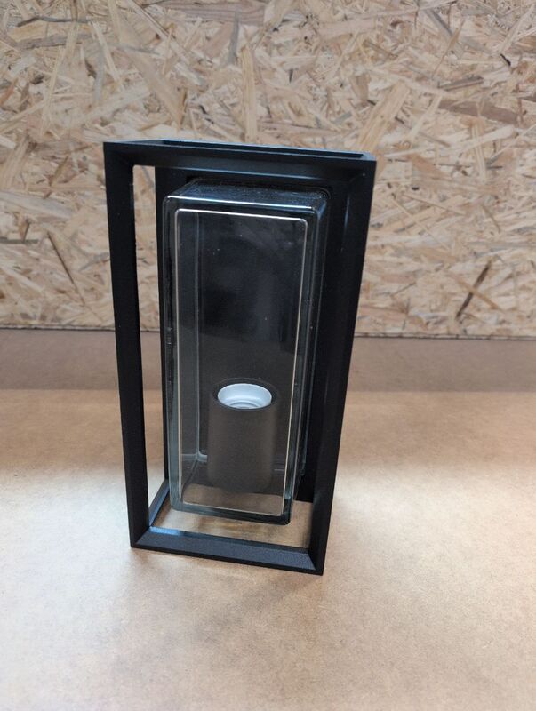 Konstsmide Außenwandleuchte Brindisi schwarz Gartenlampe dimmbar IP54 26cm hoch - 7318307874754