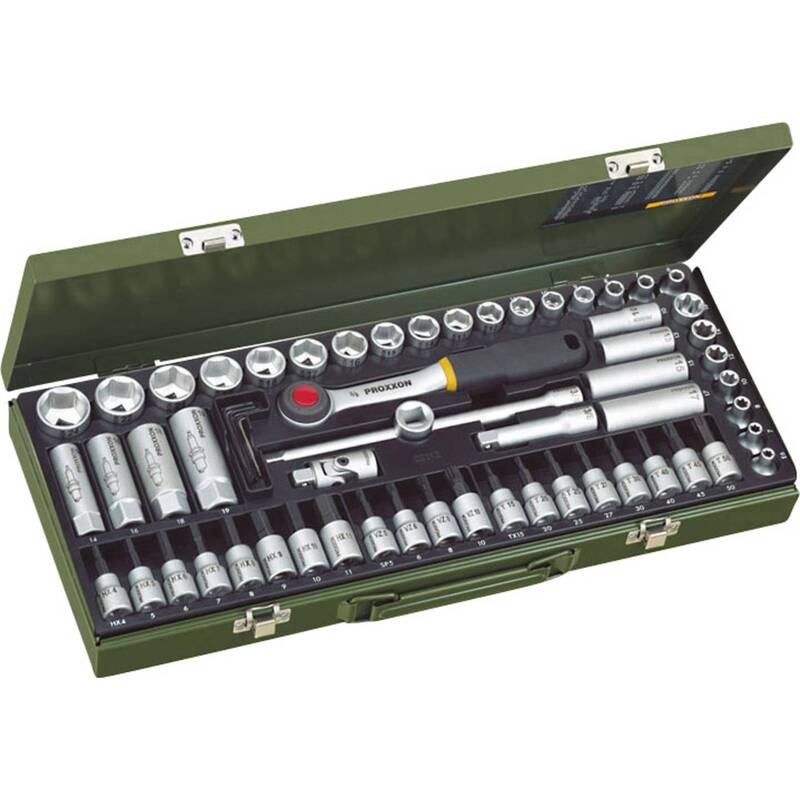 Proxxon Industrial Steckschlüsselsatz metrisch 3/8" 65-teilig Chrom-Vanadium - 4006274231122