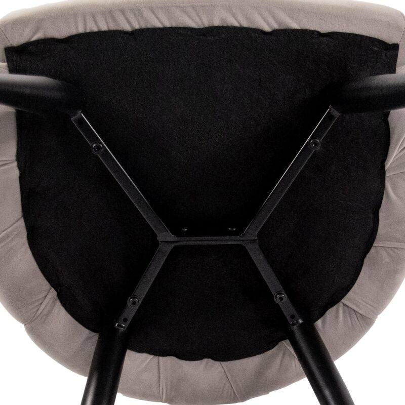 hjh LIVING SCALLORE Esszimmerstuhl Muscheloptik Grau gepolstert 84cm hoch - 4064323107576