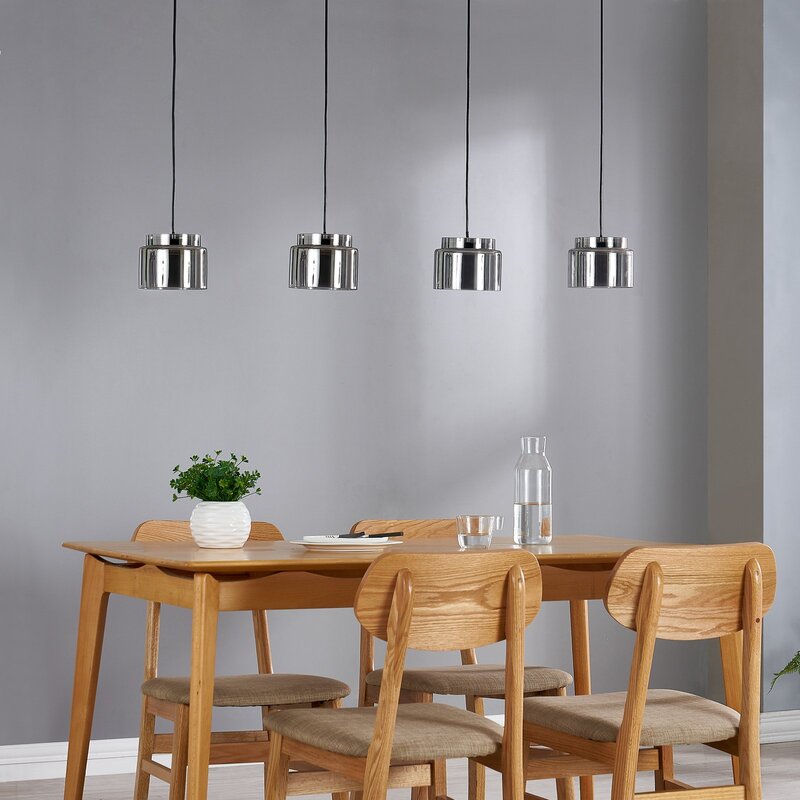 Lucande Diano Hängeleuchte rauchgrau LED Deckenlampe Deckenleuchte Lampe 4-flg - 4251911767407