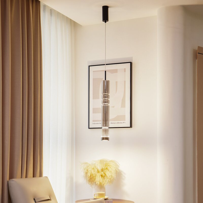 Lucande Pendelleuchte Hängeleuchte LED Glas schwarz rauchgrau Christelle 836 - 4251911786460