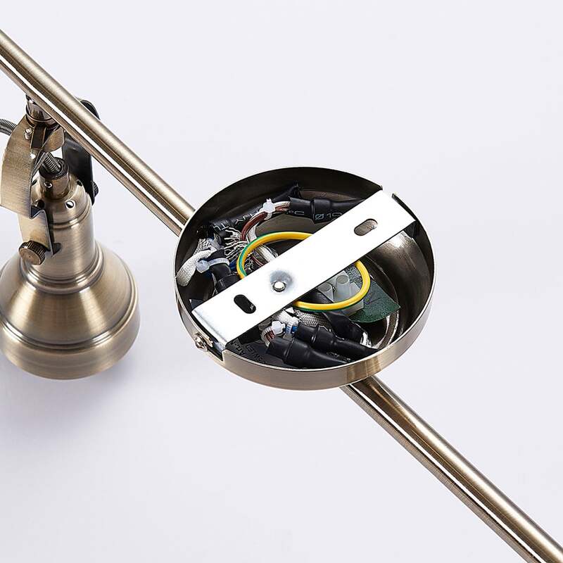 Lindby Deckenlampe Perseas LED Deckenleuchte 6-flg dimmbar altmessing 180cm - 4251096502435
