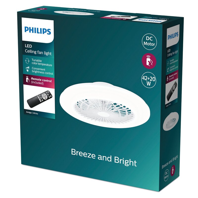 Philips Lighting Amigo Deckenventilator 20 W 42 W 490 mm x 137 mm Ventilator - 8720169248786