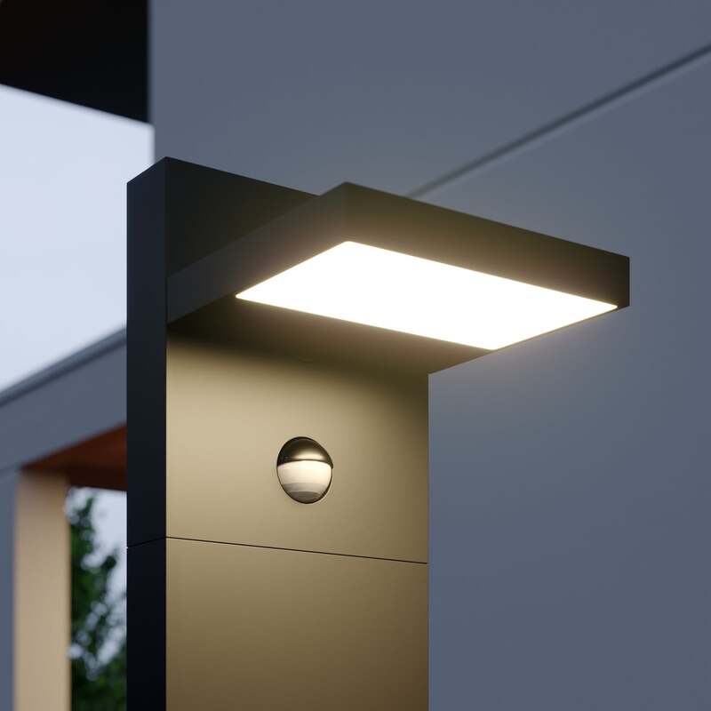 Lucande Wegeleuchte Silvan LED Gartenleuchte Pollerleuchte anthrazit 100cm - 4251096556759