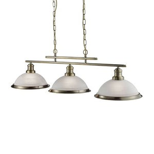 B-Ware Searchlight Pendelleuchte Bistro Bar 3-fl. messing opal Hängeleuchte Hängela525