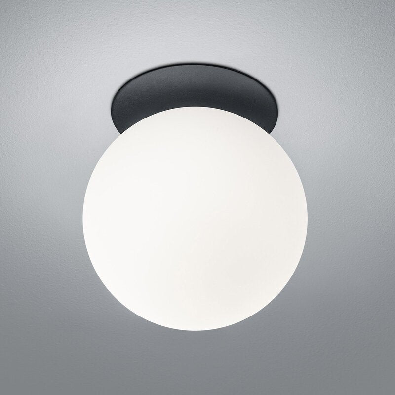 HELL Deckenleuchte Lampe Blob Kugelschirm Opalglas schwarz Ø 20 cm E27 - 4045542230375