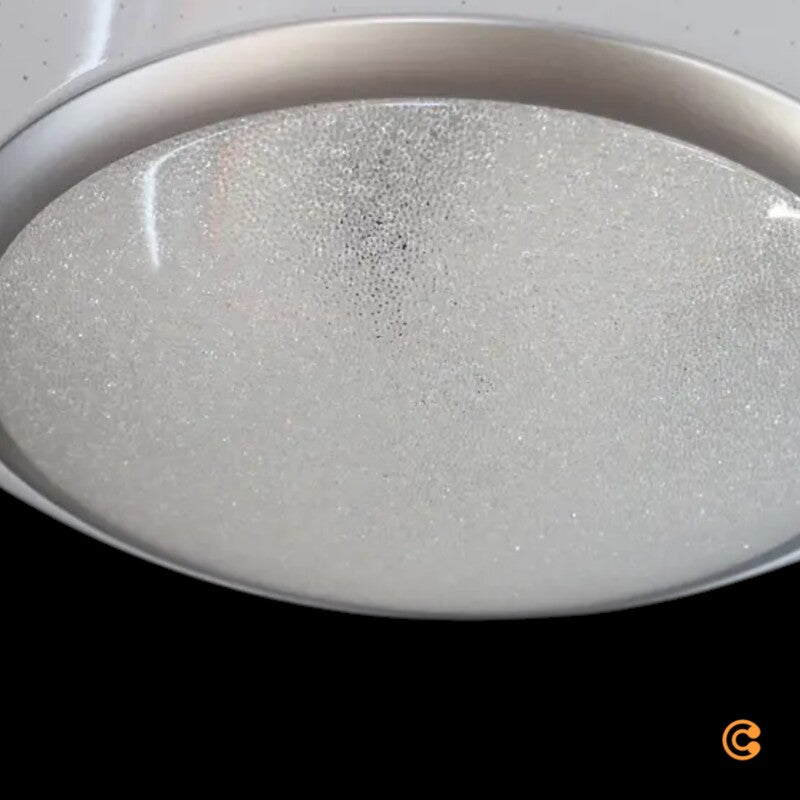 Lindby Deckenleuchte LED Leuchte Ilektra Weiß Glitzer Fernbedienung dimmbar 50cm - 4251911762433