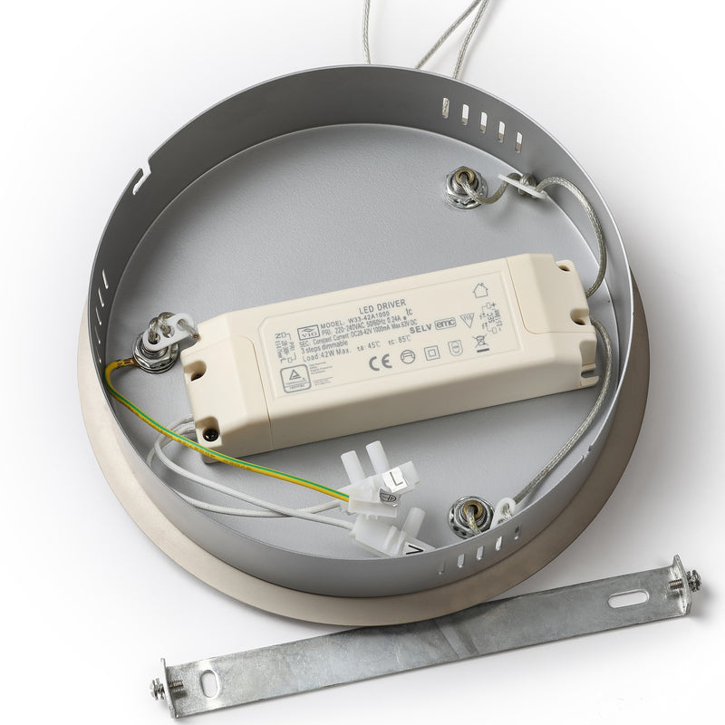 Lucande Hängeleuchte Pendelleuchte Gunbritt LED Lampe dimmbar silber Ø80cm - 4251096572681