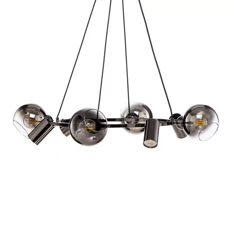 Lucea Hängeleuchte Zerde 4+4 Ø 82 cm schwarz-chrom 8-flammig Deckenlampe Lampe - 8698525600113