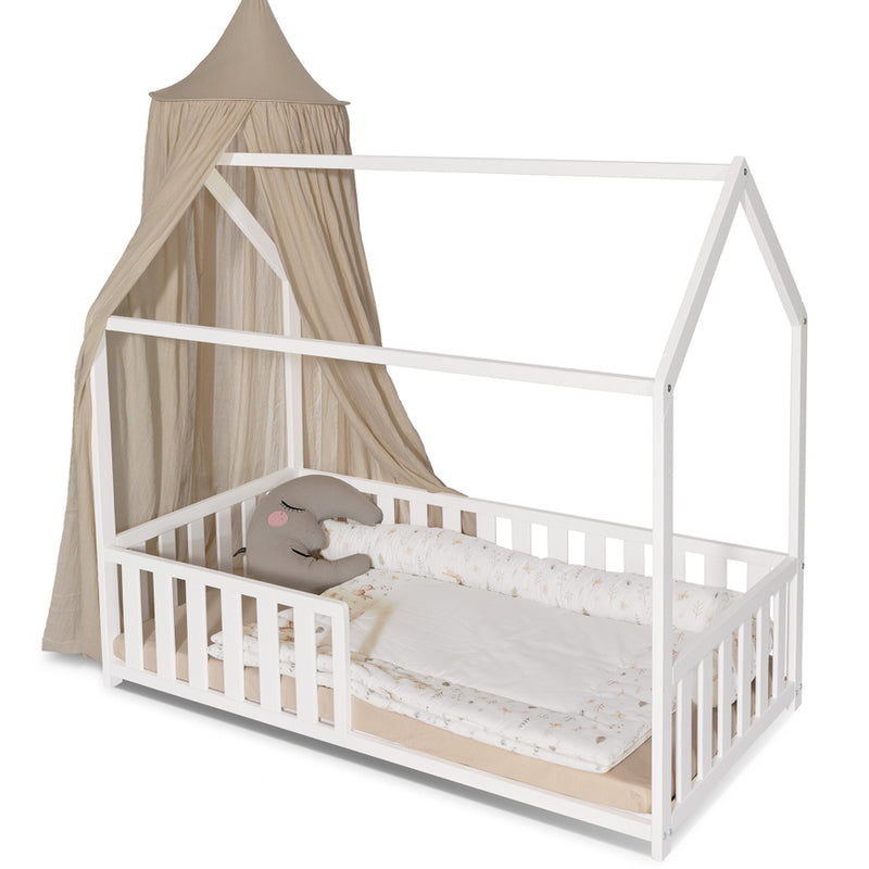 Amal II Kinderbett Julia Weiß 70x140 cm Babybett Gitterbett Möbel Buchenholz - 2000585293406