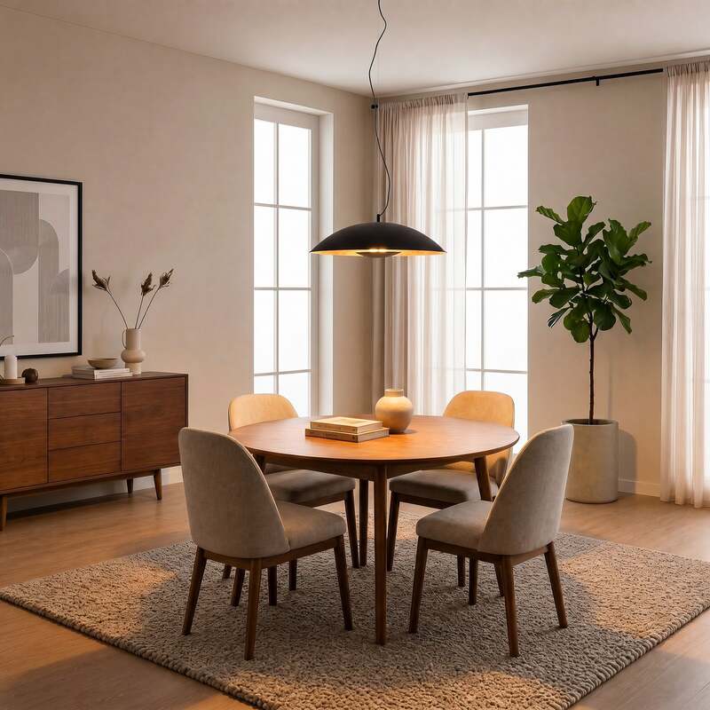 Lindby Pendelleuchte Emilienne Deckenlampe Hängeleuchte Lampe1-flmg E27 schwarz - 4251096535433