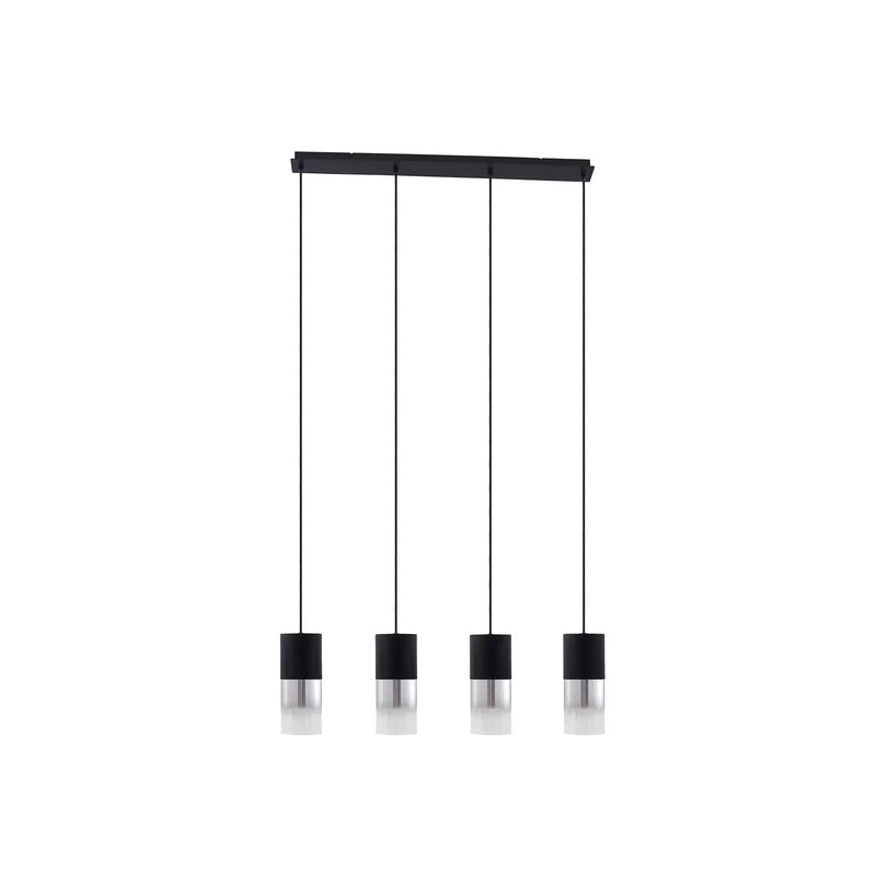 Lindby Hängeleuchte Svante Hängelampe Deckenleuchte Lampe 4-flg schwarz Glas197 - 4251911791556