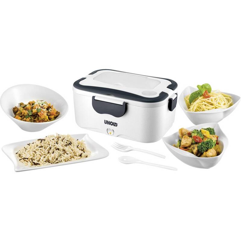 Unold Elektrische Lunchbox 1,5l Edelstahlbehälter grau weiß für unterwegs 35W - 4011689588501