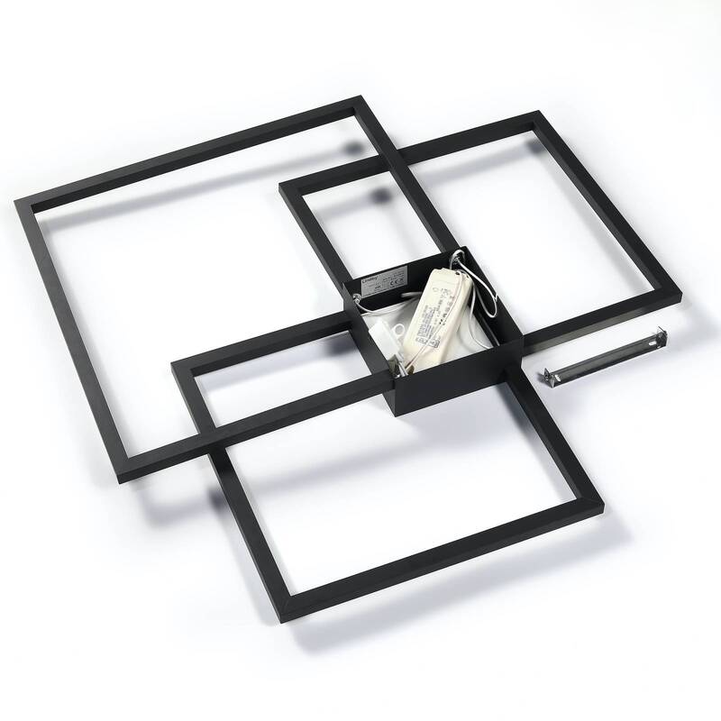 Lindby Deckenlampe Deckenleuchte LED Duetto anthrazit quadratisch Aluminium - 4251096574005